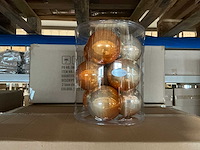 Partij kerstballen unbreakable&seamless d10cm 9/tube 2-tone pearly (78 tubes) - afbeelding 1 van  4