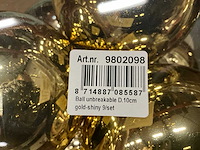 Partij kerstballen unbreakable&seamless d10cm gold-shiny 9/tube (84 tubes) - afbeelding 2 van  4