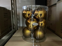 Partij kerstballen unbreakable&seamless d10cm ochre matt-shiny 9/tube (30 tubes) - afbeelding 1 van  4