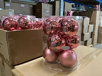 Partij kerstballen unbreakable&seamless d10cm pink matt-shiny 9/tube (42 tubes) - afbeelding 1 van  4