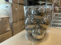 Partij kerstballen unbreakable&seamless d10cm silver-glans 9/tube (42 tubes) - afbeelding 1 van  4