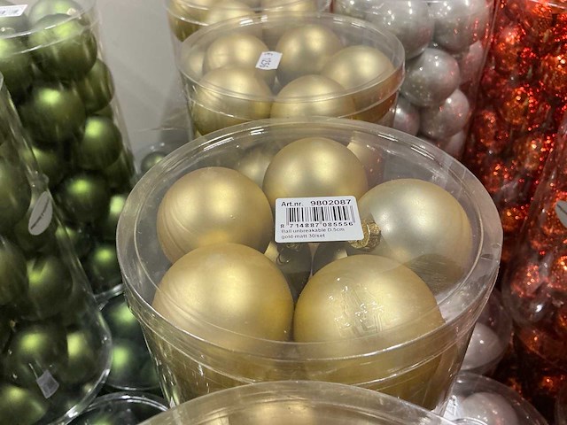 Partij kerstballen unbreakable&seamless d5cm 30/tube (124 tubes) - afbeelding 4 van  21