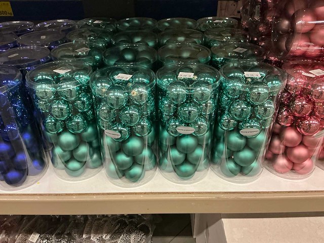 Partij kerstballen unbreakable&seamless d5cm 30/tube (47 tubes) - afbeelding 6 van  10