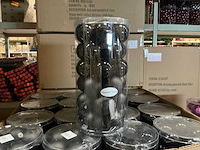 Partij kerstballen unbreakable&seamless d5cm black matt-shiny 30/tube (208 tubes) - afbeelding 1 van  4