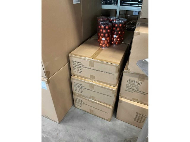 Partij kerstballen unbreakable&seamless d5cm manderine matt-shiny 30/tube (96 tubes) - afbeelding 3 van  4