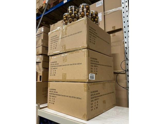 Partij kerstballen unbreakable&seamless d5cm ochre matt-shiny 30/tube (55 tubes) - afbeelding 2 van  3