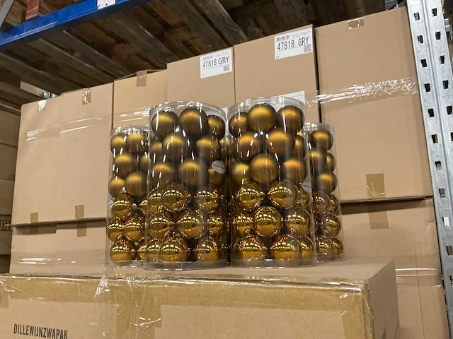 Partij kerstballen unbreakable&seamless d5cm ochre matt-shiny 30/tube (55 tubes) - afbeelding 1 van  1