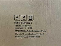 Partij kerstballen unbreakable&seamless d7cm black matt-shiny 24/tube (104 tubes) - afbeelding 3 van  3