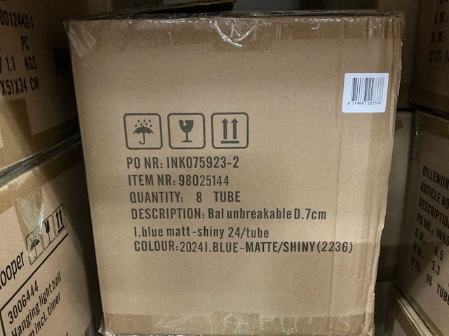 Partij kerstballen unbreakable&seamless d7cm l.blue 24-tube (40 tubes) - afbeelding 4 van  4