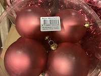 Partij kerstballen unbreakable&seamless d7cm pink 24/tube (69 tubes) - afbeelding 2 van  4