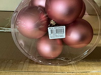 Partij kerstballen unbreakable&seamless d7cm pink matt-shiny 24/tube (80 tubes) - afbeelding 1 van  3
