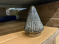 Partij kerstboom rib luster d9/h12,5cm bruin (36x) - afbeelding 1 van  5