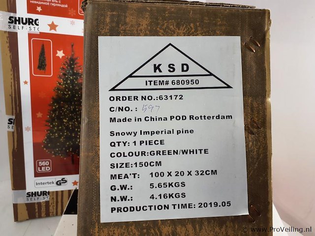 Partij kerstdecoratie o.a. kunstkerstbomen en kerstballen - afbeelding 3 van  12