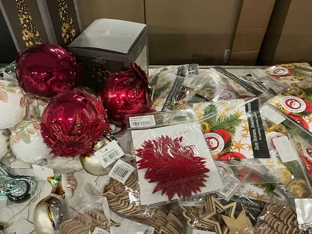 Partij kerstornamenten/kerstboomhaakjes/decoratiemateriaal (200x) - afbeelding 3 van  17