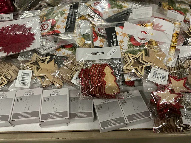 Partij kerstornamenten/kerstboomhaakjes/decoratiemateriaal (200x) - afbeelding 5 van  17