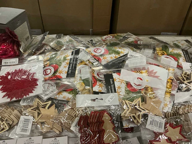 Partij kerstornamenten/kerstboomhaakjes/decoratiemateriaal (200x) - afbeelding 6 van  17