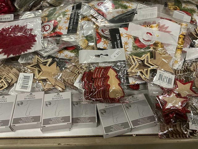 Partij kerstornamenten/kerstboomhaakjes/decoratiemateriaal (200x) - afbeelding 5 van  17