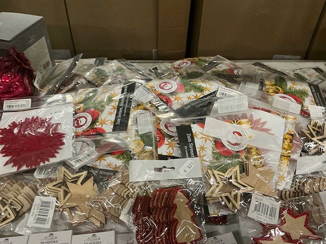 Partij kerstornamenten/kerstboomhaakjes/decoratiemateriaal (200x) - afbeelding 6 van  17