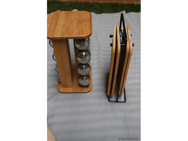 Partij keukenbenodigdheden o.a. kruidenrek & glazen pot - afbeelding 3 van  4