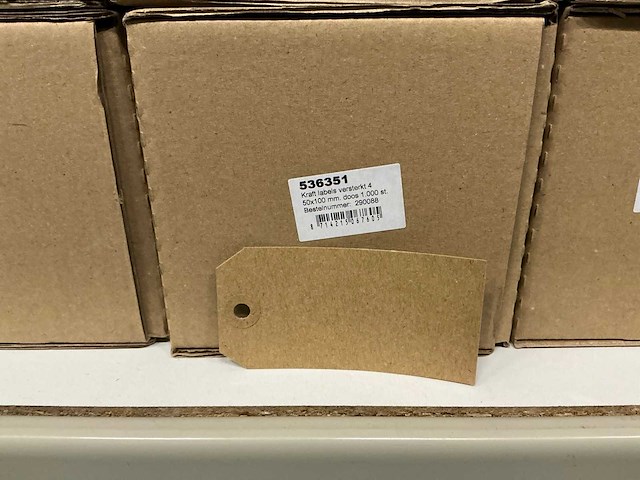 Partij kraft labels versterkt 4 50x100mm (15000x) - afbeelding 1 van  2