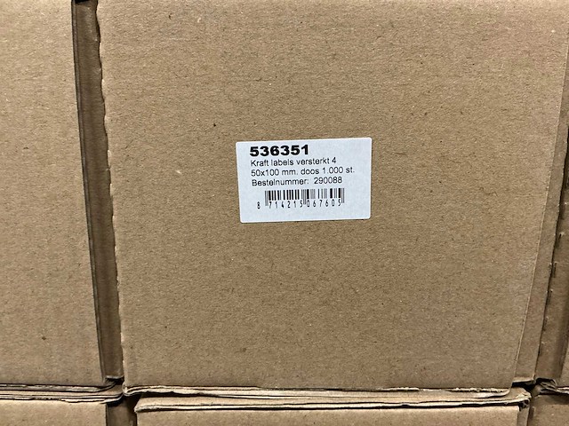 Partij kraft labels versterkt 4 50x100mm (15000x) - afbeelding 2 van  2
