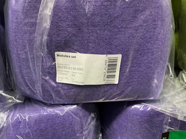 Partij kragoart wollvlies 150mm/5m (77x) - afbeelding 5 van  11