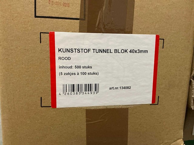 Partij kunstof tunnelblokjes/keggen - afbeelding 9 van  12