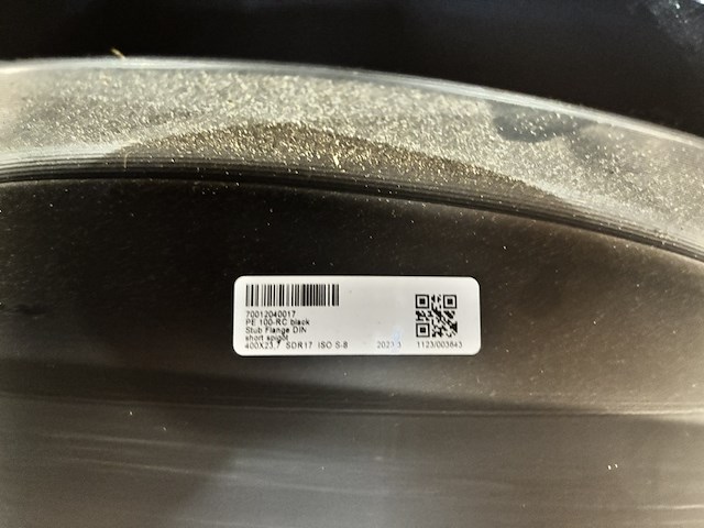 Partij kunststof flensadapters / stalen lasflens (plate flange) | stub flange / short spigot | stub flange long spigot, agru en plasson fusamatic lasmof, zwart - afbeelding 18 van  21
