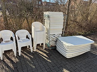 Partij kunststof terrasmeubels, wit - afbeelding 1 van  3