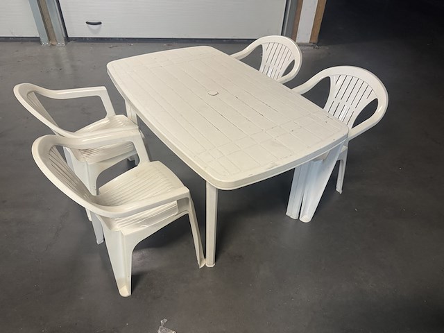 Partij kunststof terrasmeubels, wit - afbeelding 3 van  3