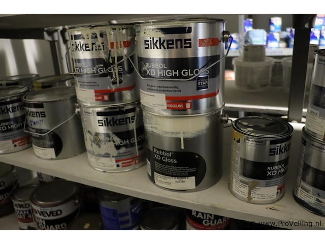 Partij lakverf, diverse soorten en merken o.a. sikkens, wijzonol & sigma - afbeelding 15 van  16