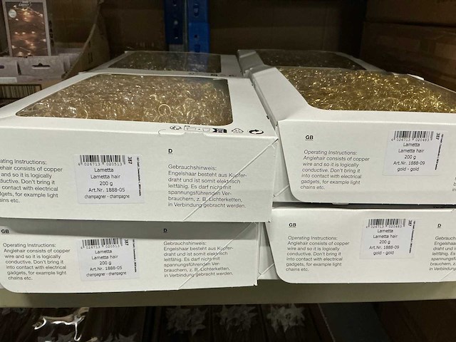 Partij lametta hair 200g per verpakking champagne&gold (8x) - afbeelding 3 van  3