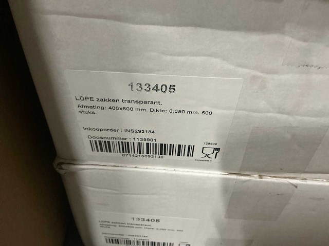 Partij ldpe zakken transparant 400x600mm dikte 0,050mm (1500x) - afbeelding 2 van  2