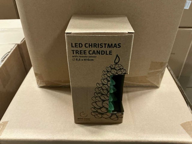 Partij led candle christmas tree d8,6/h16cm green (143x) - afbeelding 2 van  5