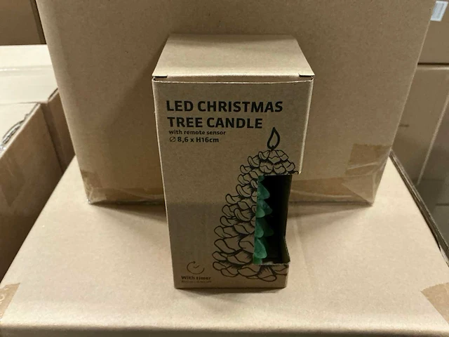 Partij led candle christmas tree d8,6/h16cm green (143x) - afbeelding 2 van  5