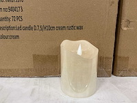 Partij led candle d7,5/h10cm cream rustic wax (216x) - afbeelding 1 van  4