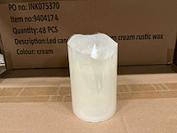 Partij led candle d7,5/h12,5cm cream rustic wax (144x) - afbeelding 1 van  4