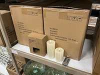 Partij led candles cream rib wax h10/15xø7cm set/2 (48x) - afbeelding 1 van  3