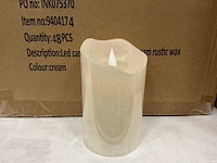 Partij led candles d7,5/h12,5cm cream rustic wax (96x) - afbeelding 1 van  3
