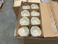 Partij led candles d7,5/h15cm cream rustic wax (140x) - afbeelding 1 van  2