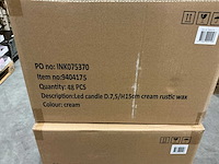 Partij led candles d7,5/h15cm cream rustic wax (140x) - afbeelding 2 van  2