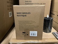 Partij led candles d7/h10&15cm black rib wax 2/set (120x set) - afbeelding 3 van  7