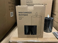 Partij led candles d7/h10&15cm black rib wax 2/set (120x set) - afbeelding 4 van  7