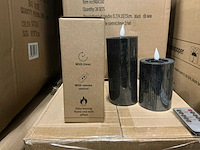 Partij led candles d7/h10&15cm black rib wax 2/set (120x set) - afbeelding 5 van  7