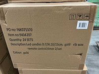 Partij led candles d7/h10/15cm gold rib wax 2/set (119x set) - afbeelding 5 van  6