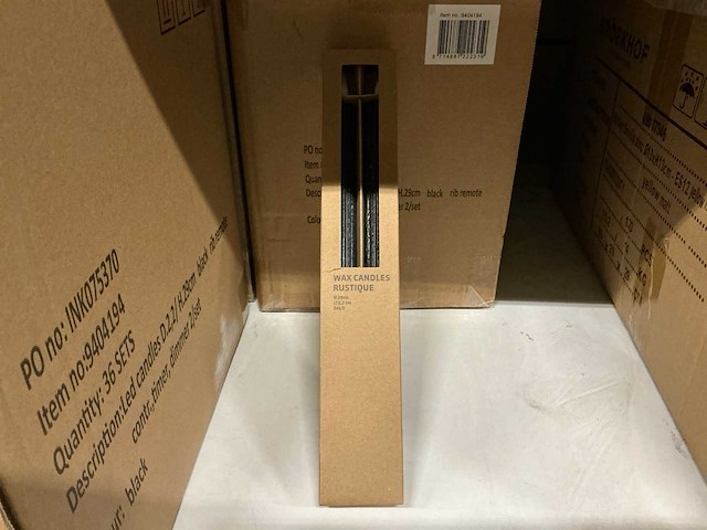 Partij led candles wax black rib ø2,2xh29cm 2/set (144x) - afbeelding 1 van  4