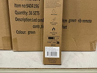 Partij led candles wax green rib ø2,2xh29cm 2/set (144x) - afbeelding 2 van  2