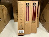 Partij led candles wax red rib ø2,2xh25cm 2/set (122 sets) - afbeelding 3 van  3