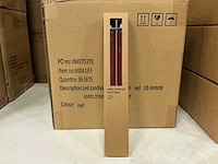 Partij led candles wax red rib ø2,2xh29cm 2/set (108x) - afbeelding 1 van  4
