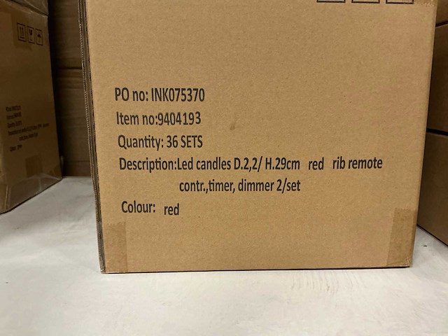Partij led candles wax red rib ø2,2xh29cm 2/set (108x) - afbeelding 4 van  4